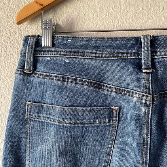 Talbots Stovepipe Jeans Women’s 12 Blue Medium Wash Cropped Wide Leg High Rise - Picture 12 of 15